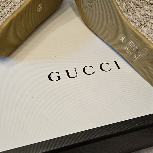 Gucci Marmont Espadrilles Wedges White 38.5 - Picture 7 of 8